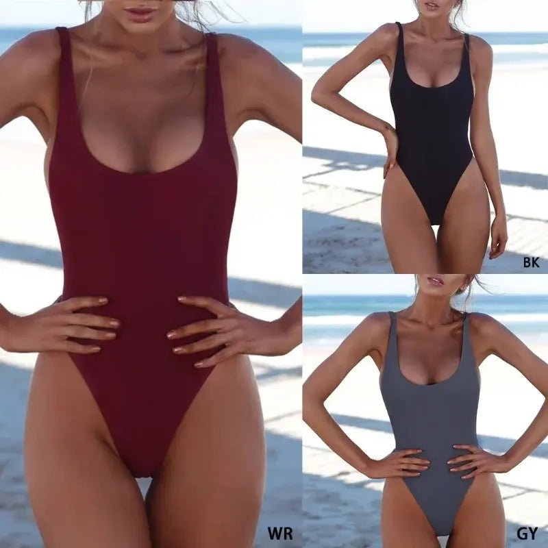 Chic Black Backless One Piece Swimsuit